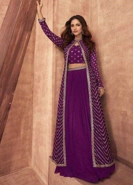 Amethyst Cape Lehenga