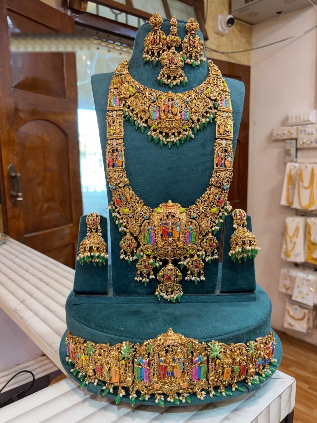 Colourful Temple Bridal Set