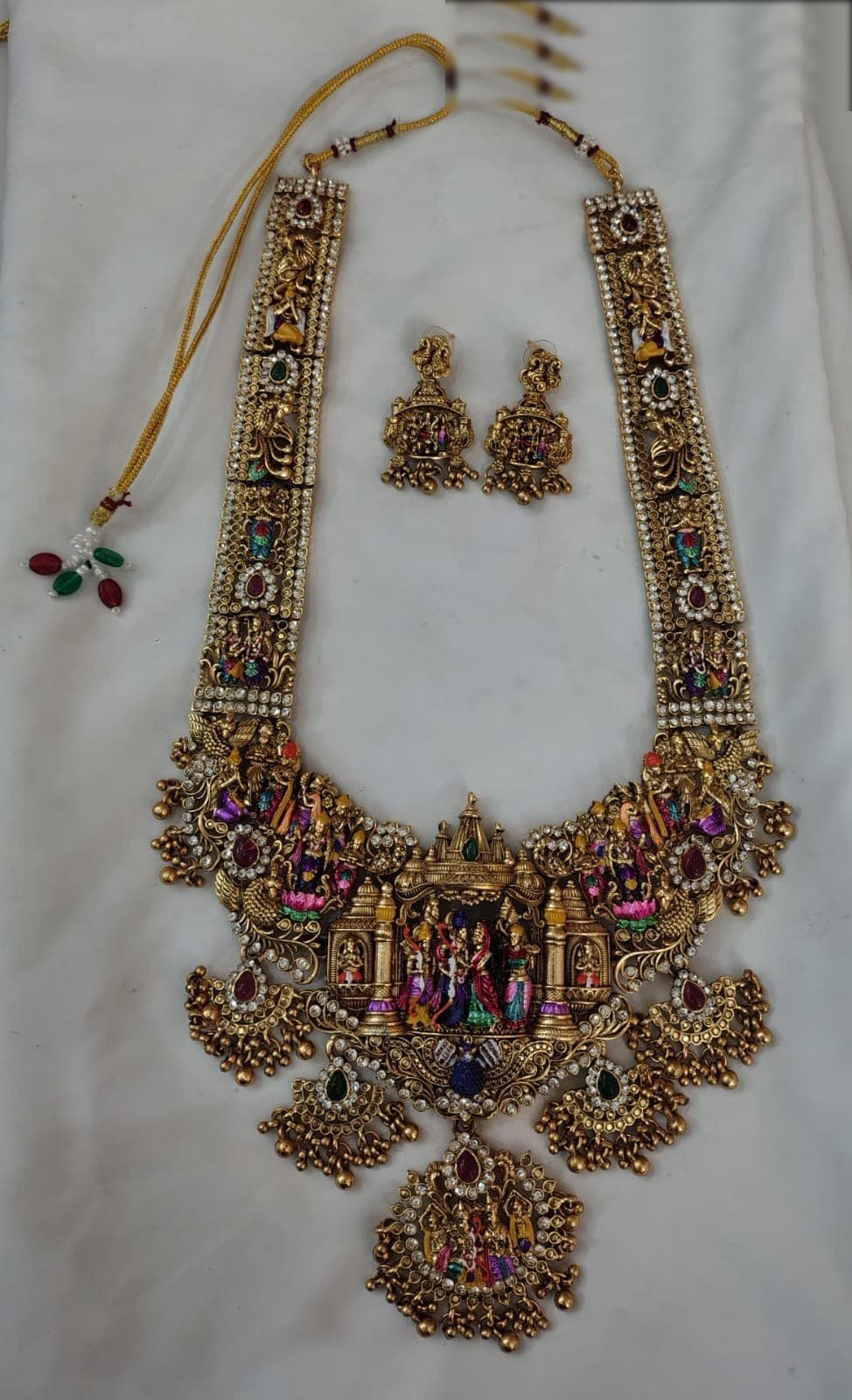 Temple Radha Krishna Long Necklace