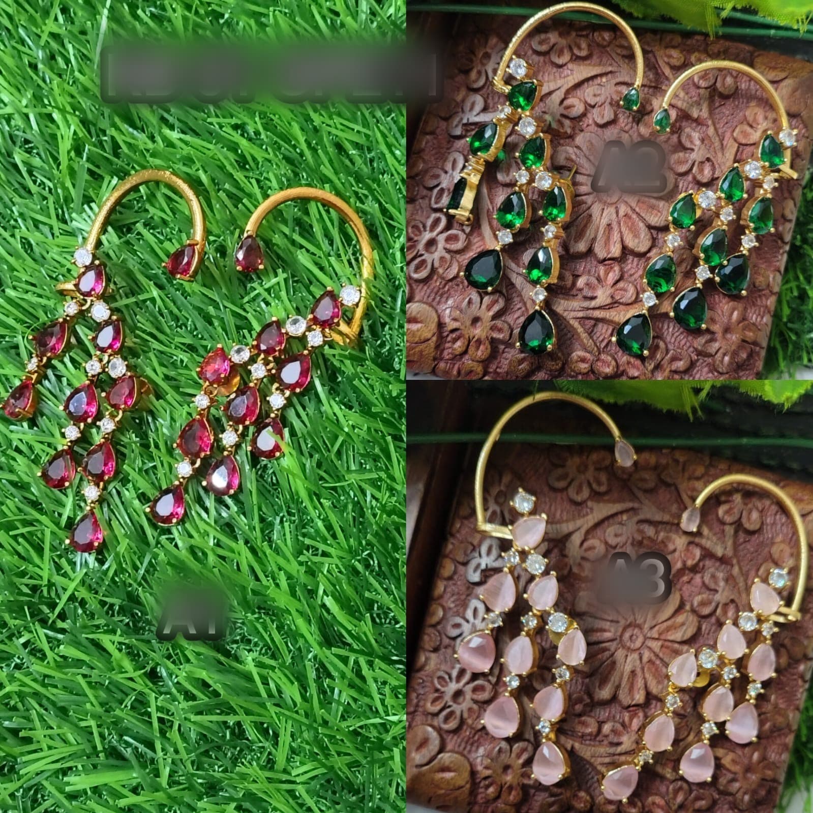 Floral Drop Ear Cuffs
